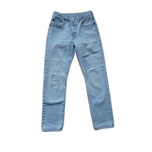 Levi's Premium 501 Womens W24 L30 Jeans Light Wash Straight Fit 90s EUC
